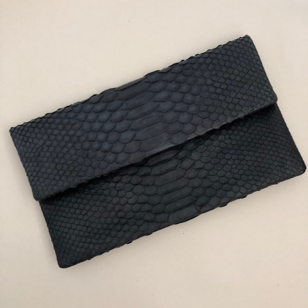 Authentic and Exotic Navy Blue Snakeskin Clutch
